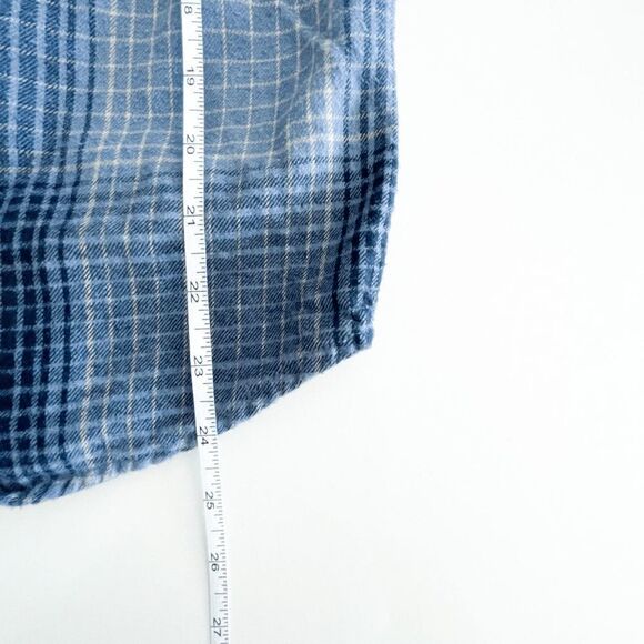 Billabong Men's Slate Blue Coastline Plaid Flannel One Pocket Shirt Size S - Picture 6 of 8